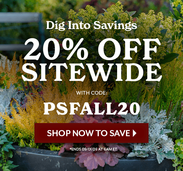 Dig Into Savings 20% OFF SITEWIDE with code PSFALL20