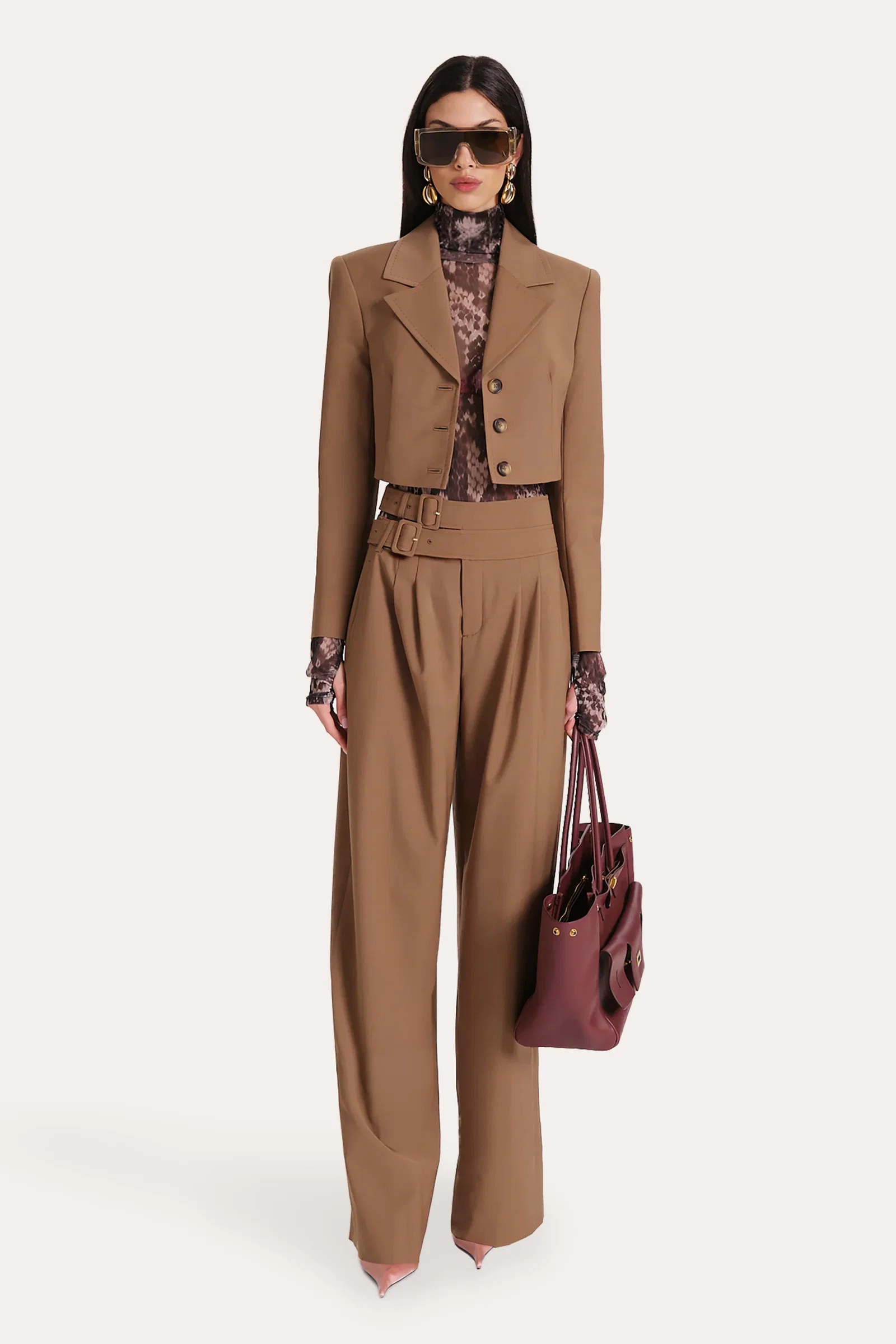 Image of Sierra Tropical Wool Cropped Jacket