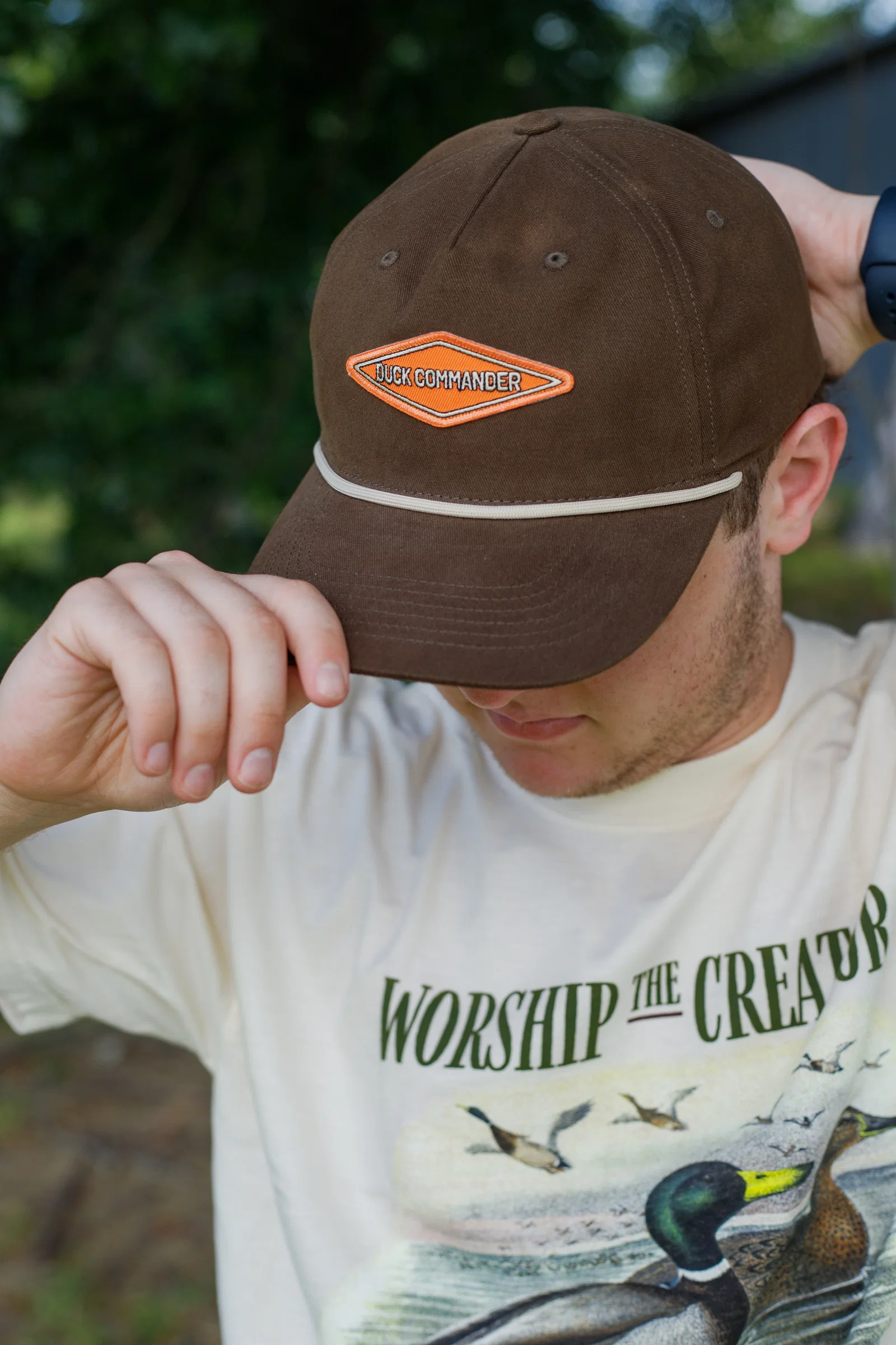 Image of Duck Commander Brown Diamond Rope Hat