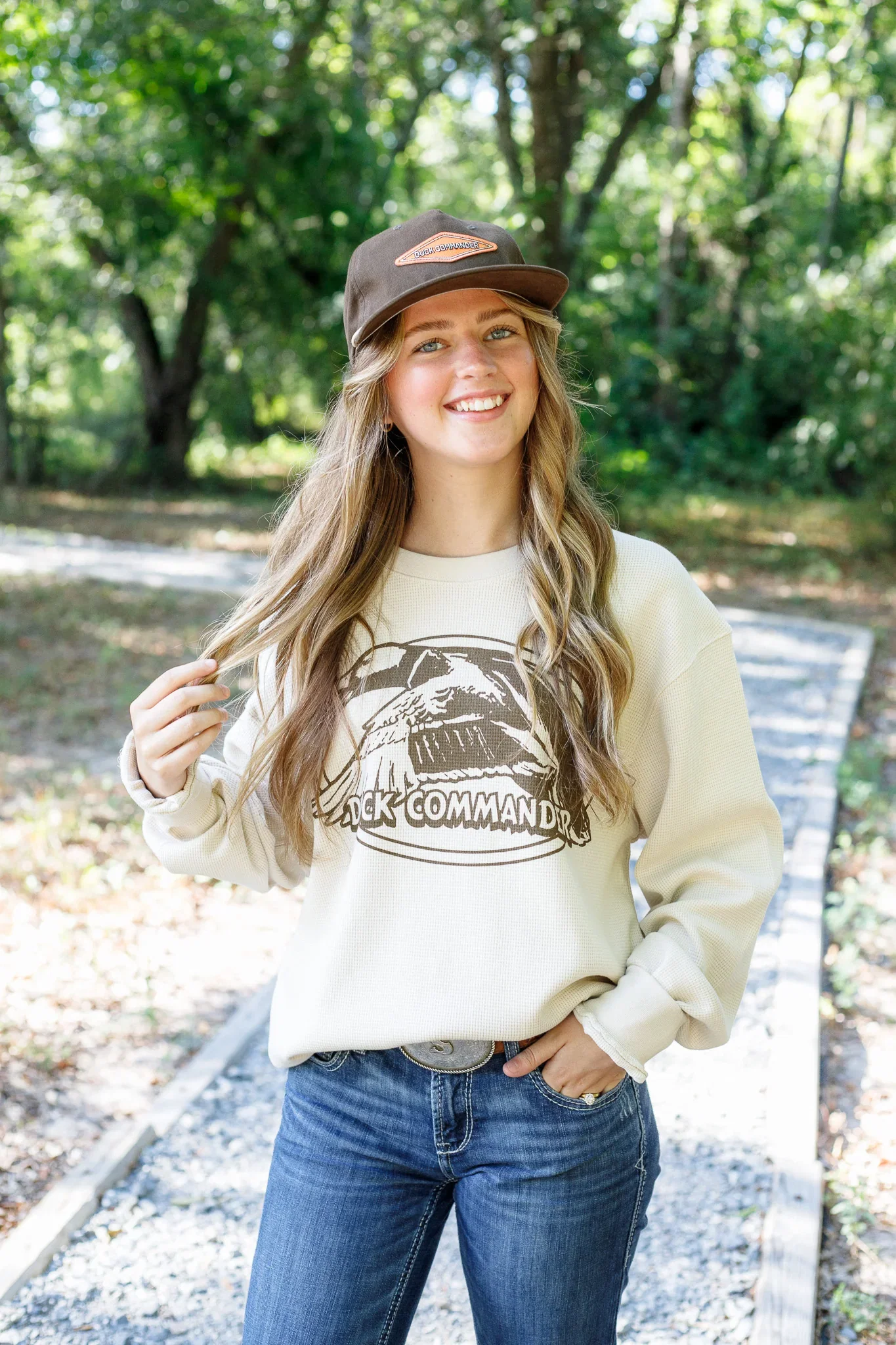 Image of Duck Commander Cream Thermal Crewneck