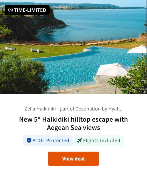 New 5* Halkidiki hilltop escape with Aegean Sea views