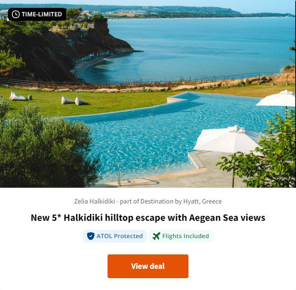 New 5* Halkidiki hilltop escape with Aegean Sea views