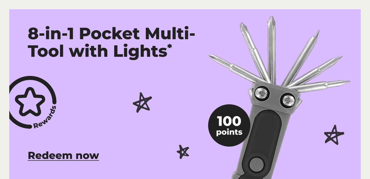 8-in-1 Pocket Multi-Tool with Lights* - Redeem now 