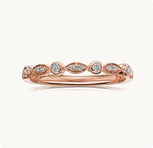 Diamond Stackable Band in 10k Rose Gold
