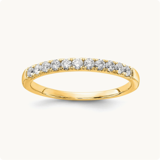Lab Grown Diamond 1/3ctw. Channel Set & 14k Yellow Gold Anniversary Ring