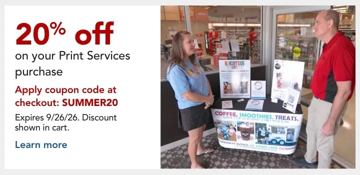 20% off your print services purchase