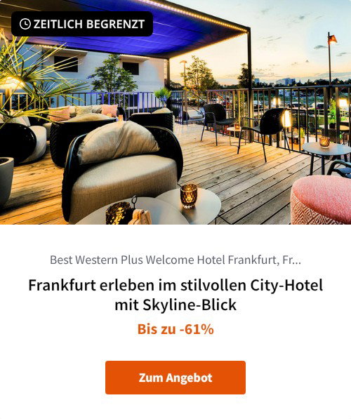 Frankfurt erleben im stilvollen City-Hotel mit Skyline-Blick