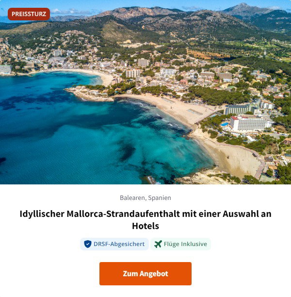 Idyllischer Mallorca-Strandaufenthalt mit einer Auswahl an Hotels