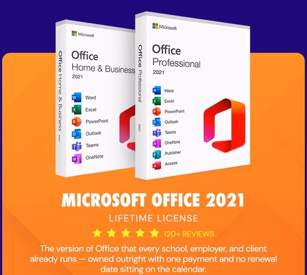 Microsoft Office 2021 for Windows or Mac: Lifetime License