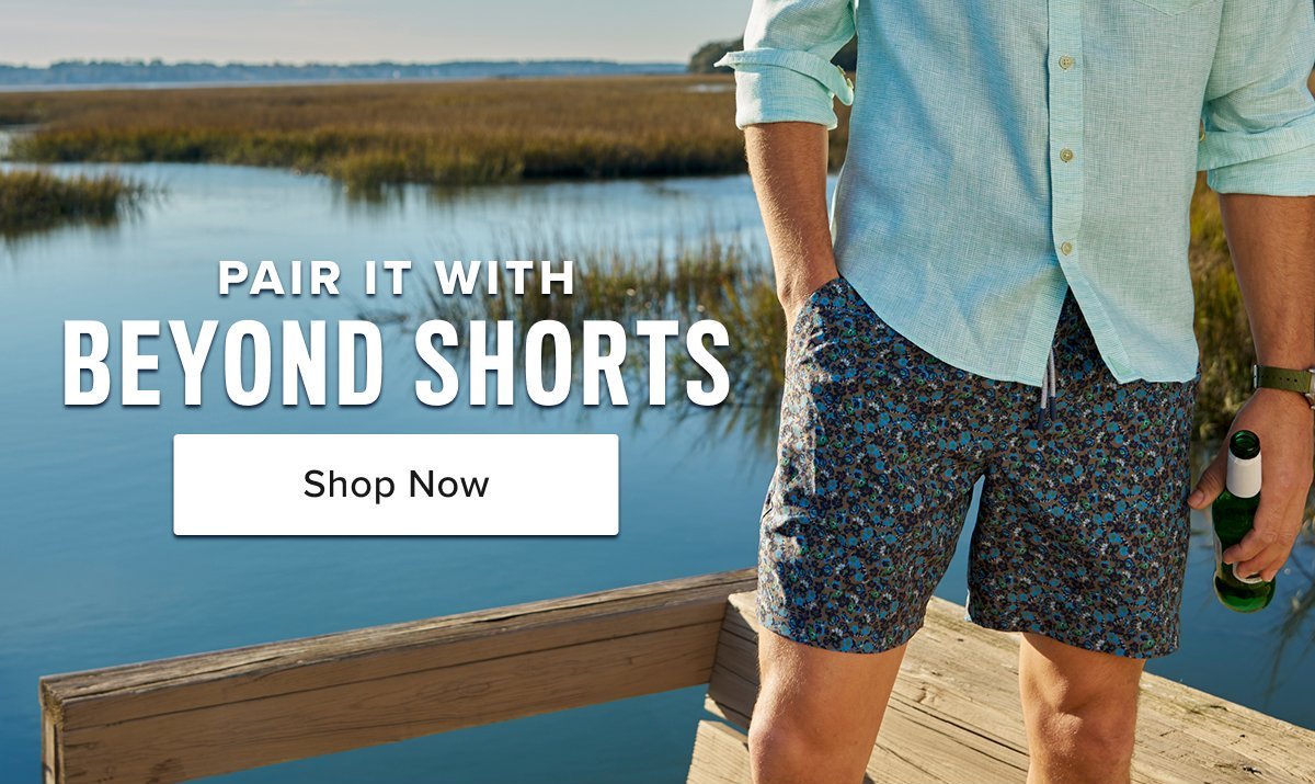 Pair it with Beyond Shorts. Model is wearing UNTUCKit Beyond Shorts. 