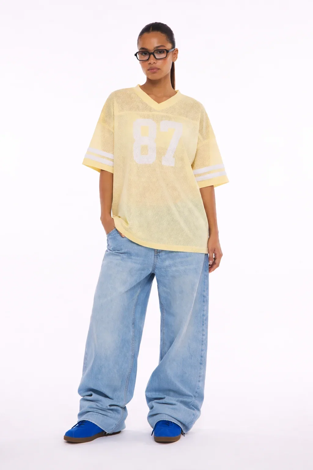 Image of Oversized Graphic Mesh Jersey Tee