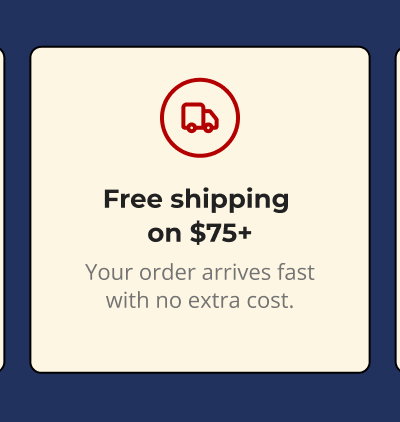 Free shipping  on $75+