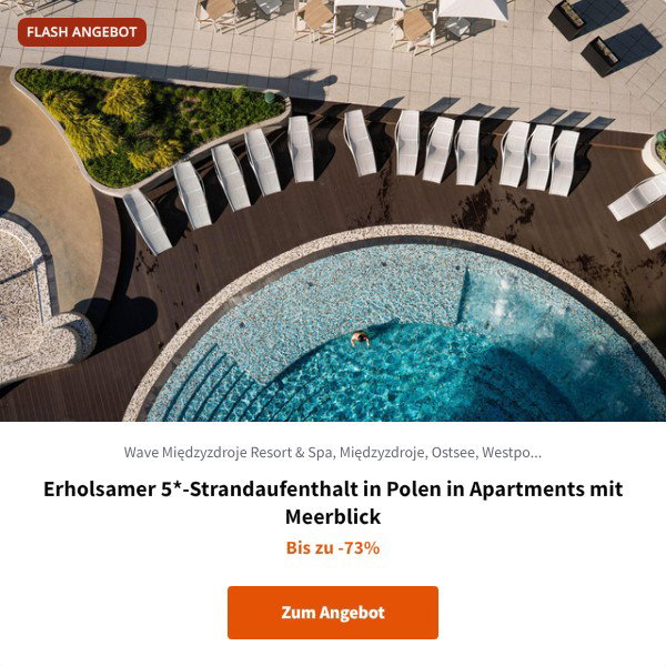 Erholsamer 5*-Strandaufenthalt in Polen in Apartments mit Meerblick