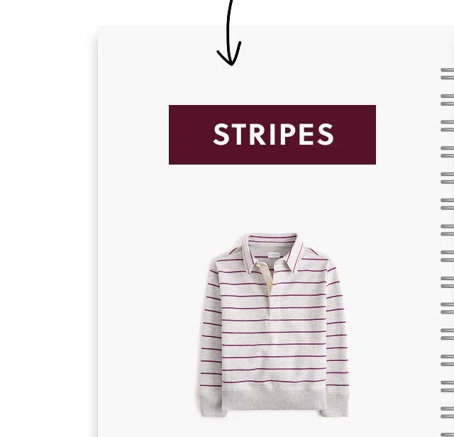 Boys' striped polo sweatshirt in Heather Gray Tuscan Mer