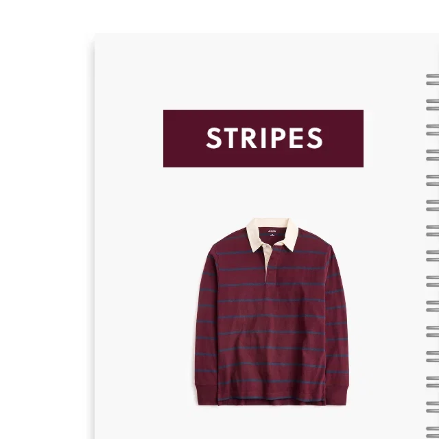 Striped rugby shirt in Midnight Burgundy