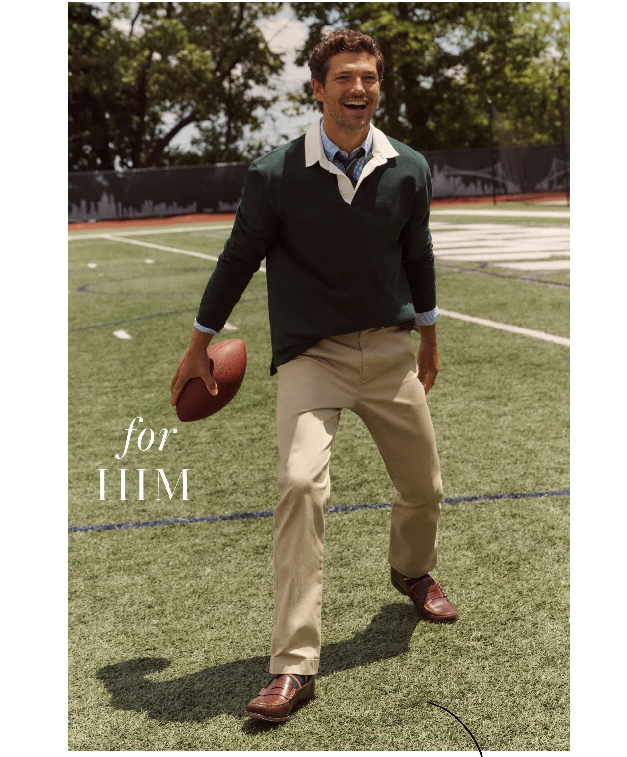 Stripes vs. Solids For Him - Rugby shirt in Dark Forest