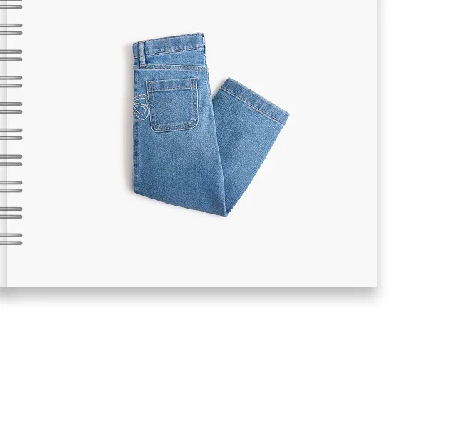 Girls' wide-leg bow jean in Blue Canyon Wash