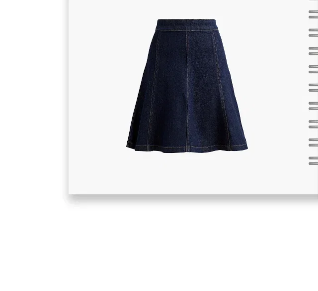 A-line denim skirt in Valley Blue Wash