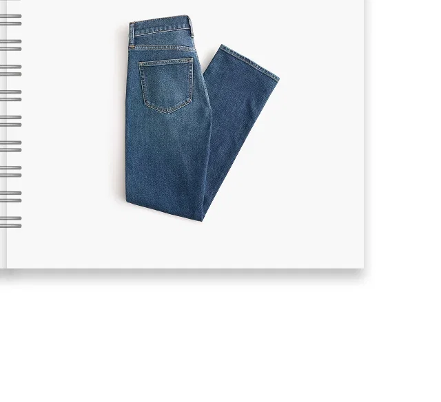 Mid-rise straight jean in all-day stretch in Stone Blue Wash
