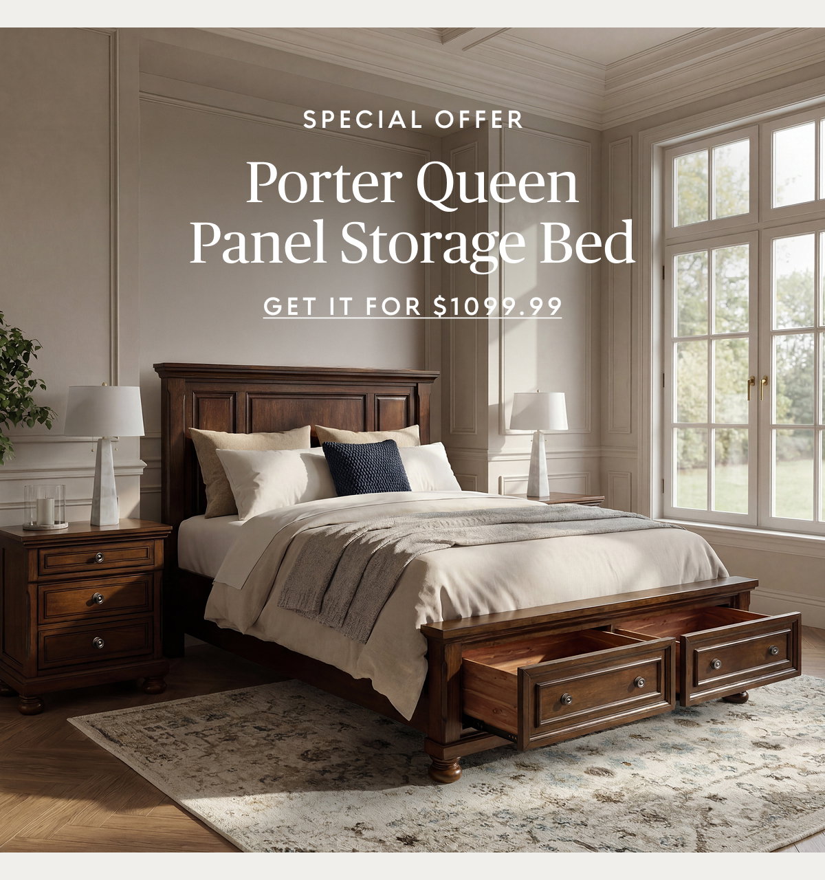 Porter Queen Sleigh Storage Bed