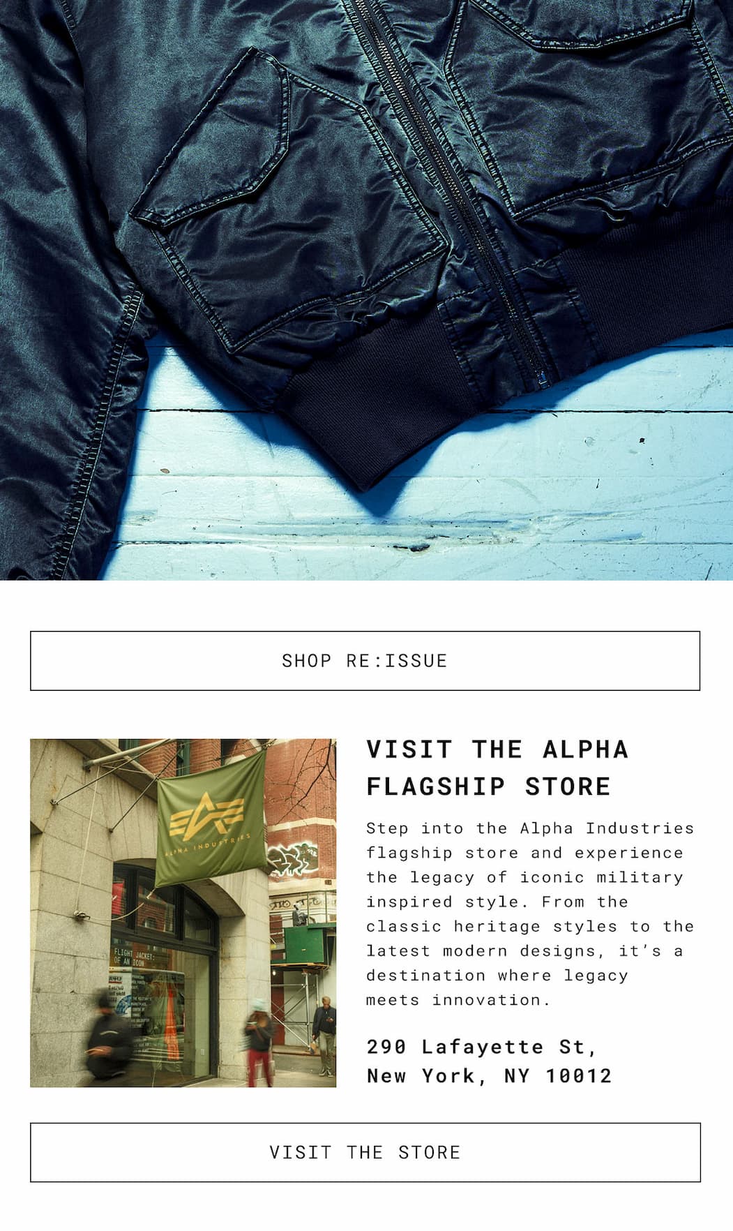 alpha industries nyc flagship store