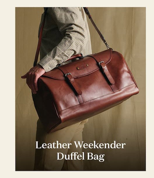 Leather Weekender Duffel Bag