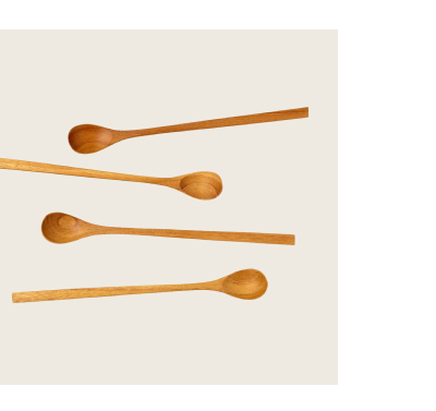 Teak Long Spoons, Set of 4
