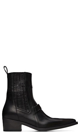 Black Tower Pointed Sliver Boots