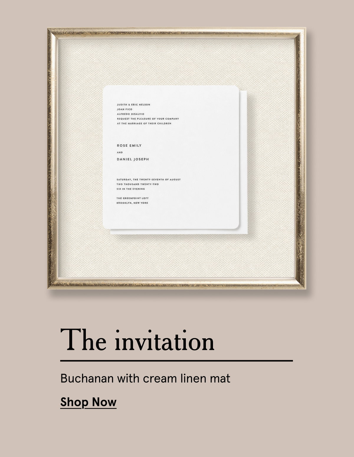 Buchanan with cream linen mat