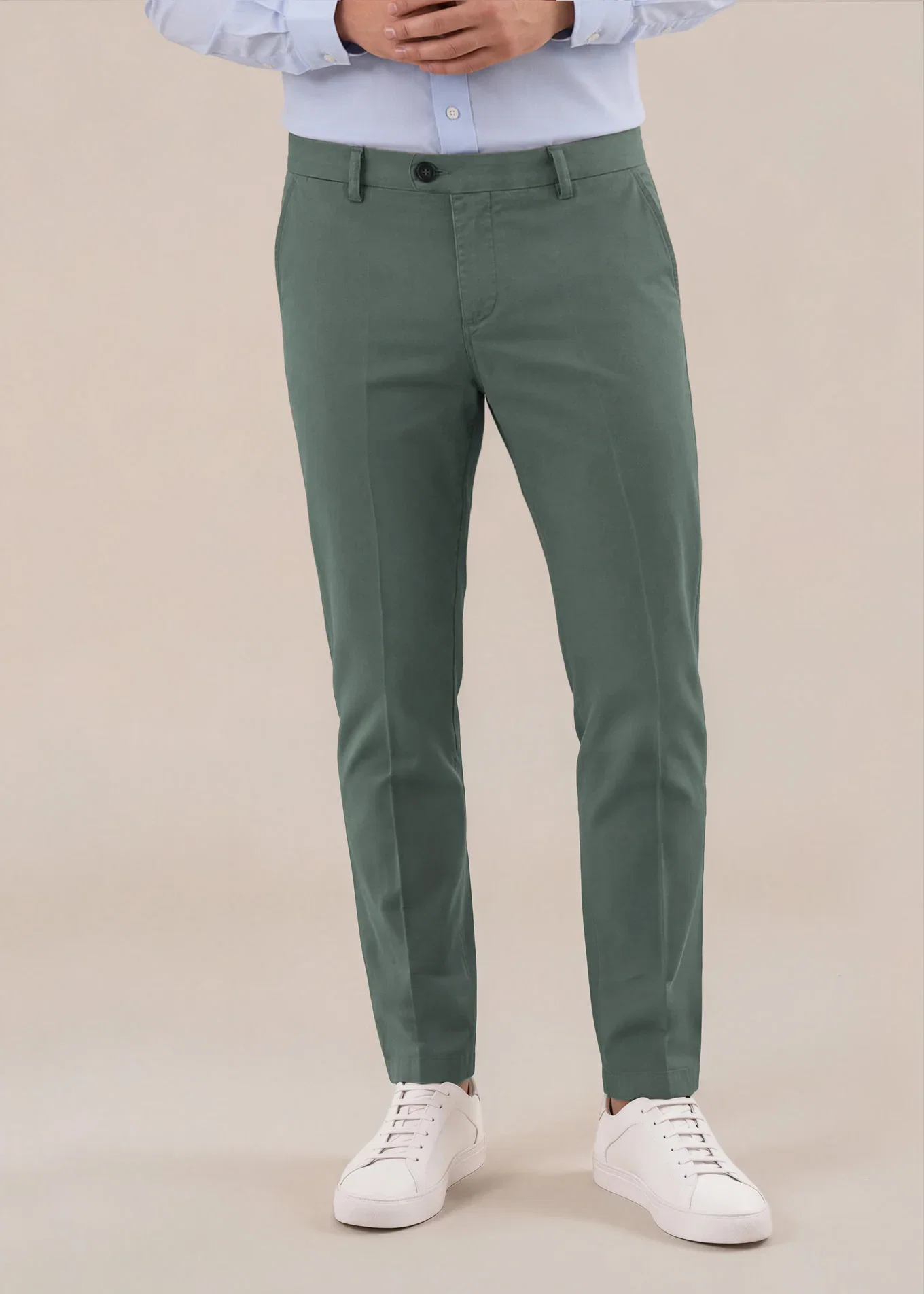 Image of Moss Italian Stretch Cotton Chino Pant