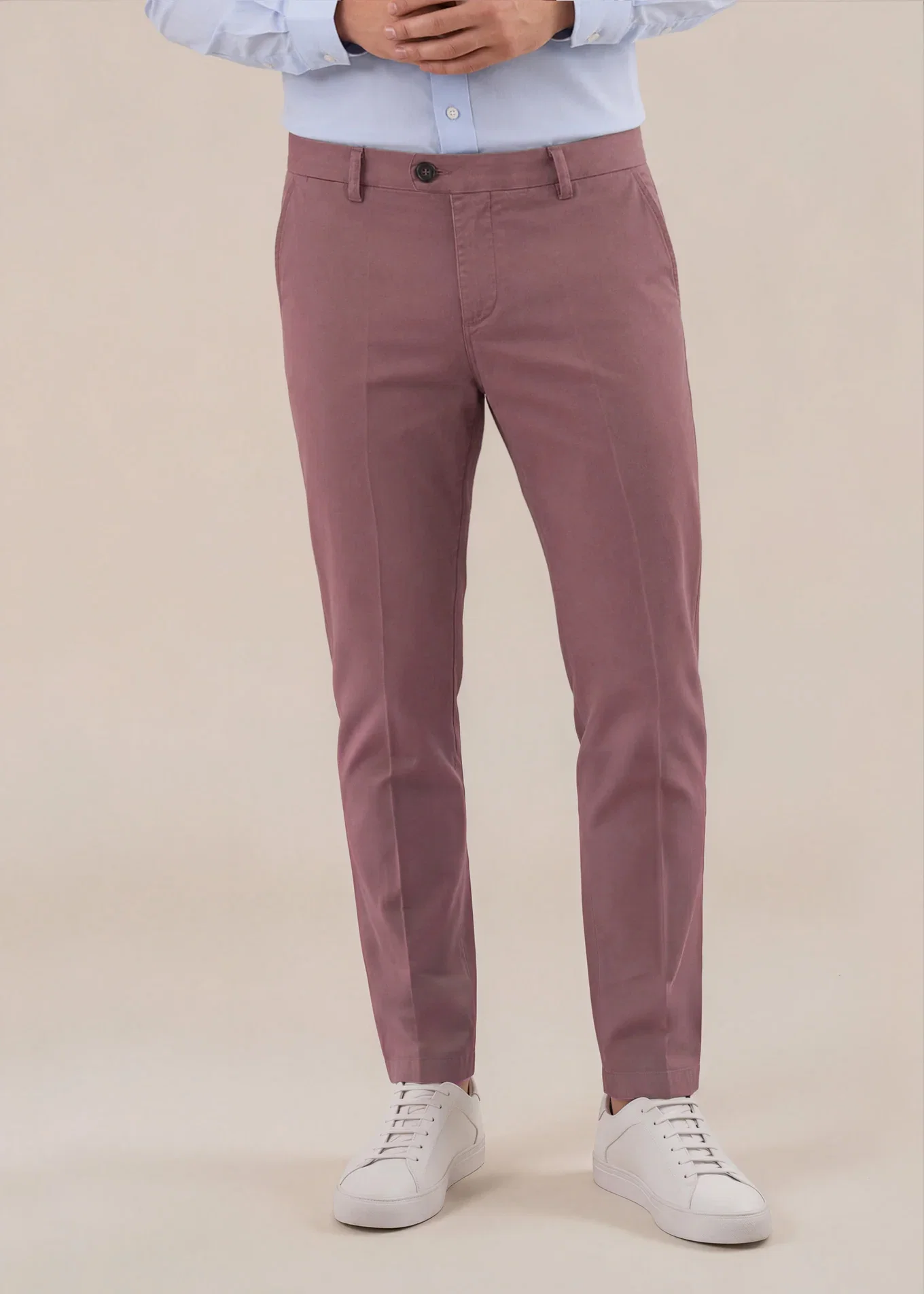 Image of Soft Berry Italian Stretch Cotton Chino Pant