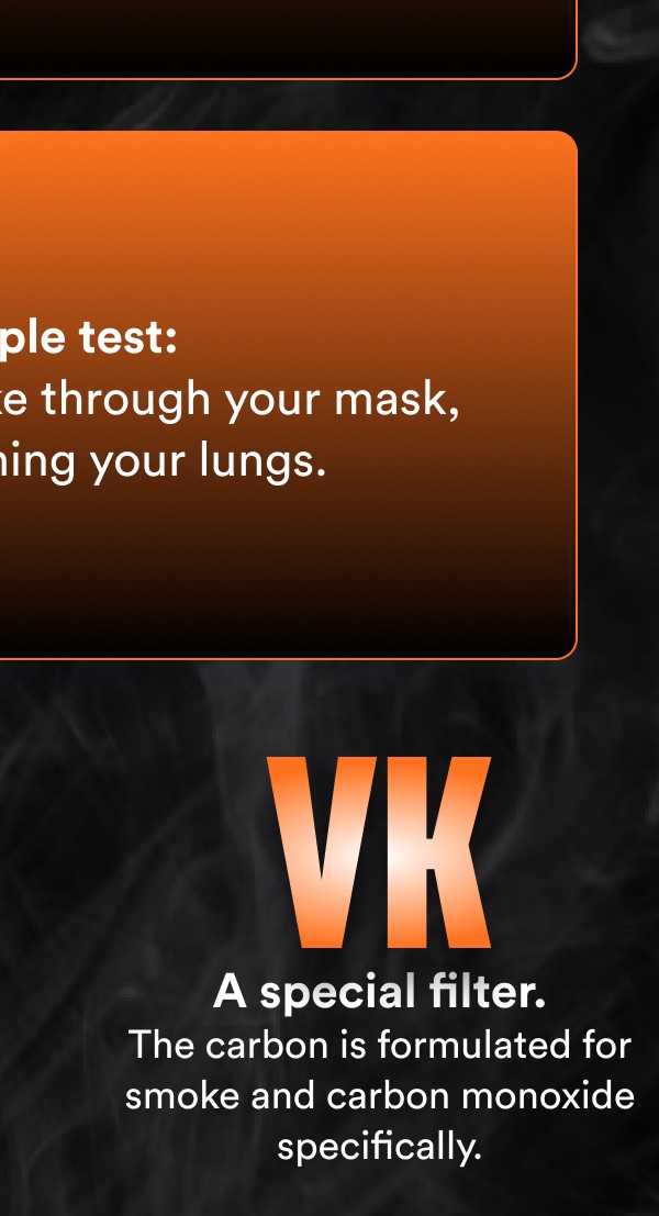 A special filter. The carbon is formulated for smoke and carbon monoxide specifically.