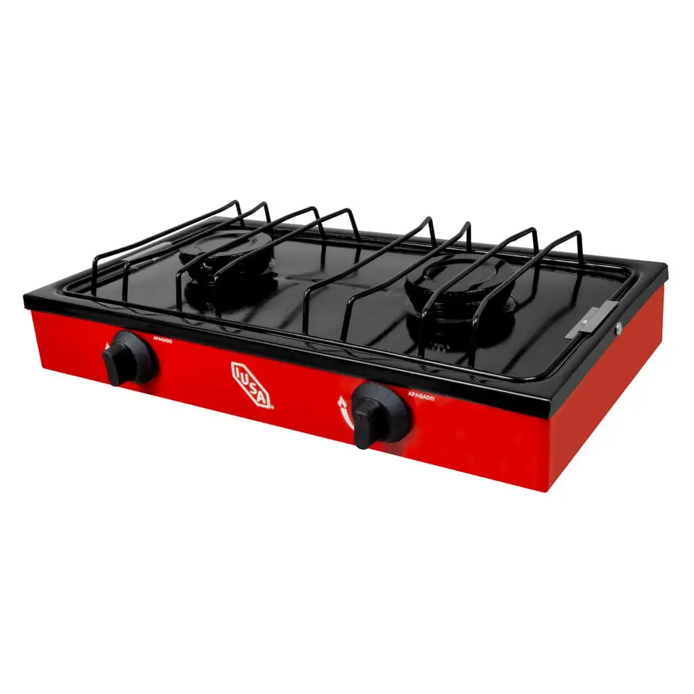 Parrilla de gas con 2 quemadores iusa color rojo