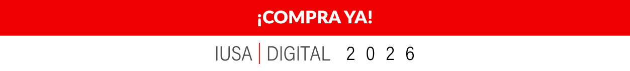 Promotional red banner with white text “¡COMPRA YA!” above the IUSA | DIGITAL 2026 marking