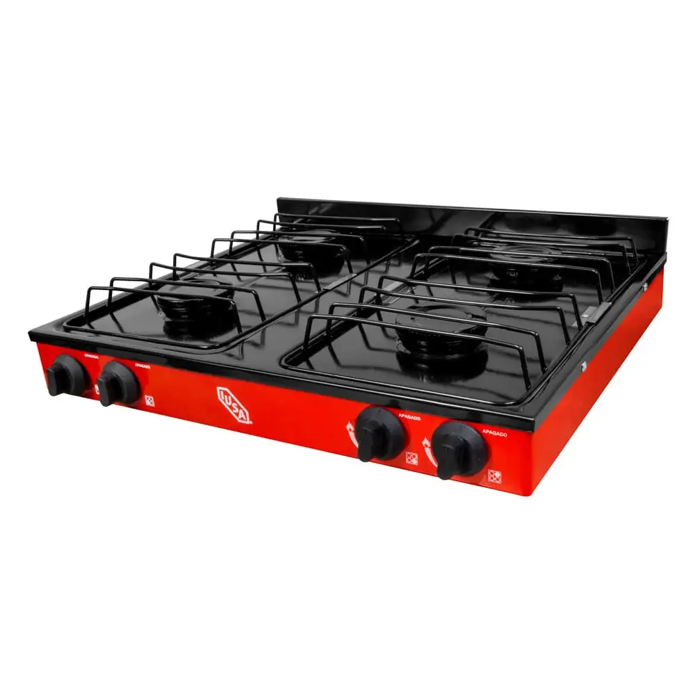 Parrilla de gas con 4 quemadores iusa color rojo