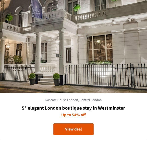 5* elegant London boutique stay in Westminster