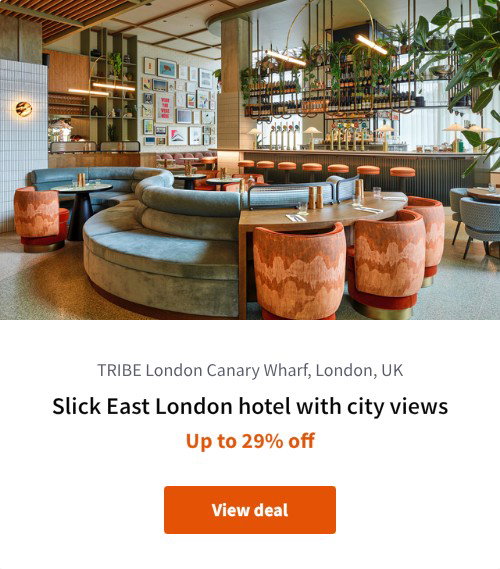 Slick East London hotel with city views