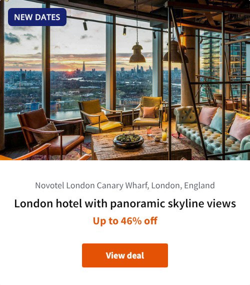 London hotel with panoramic skyline views
