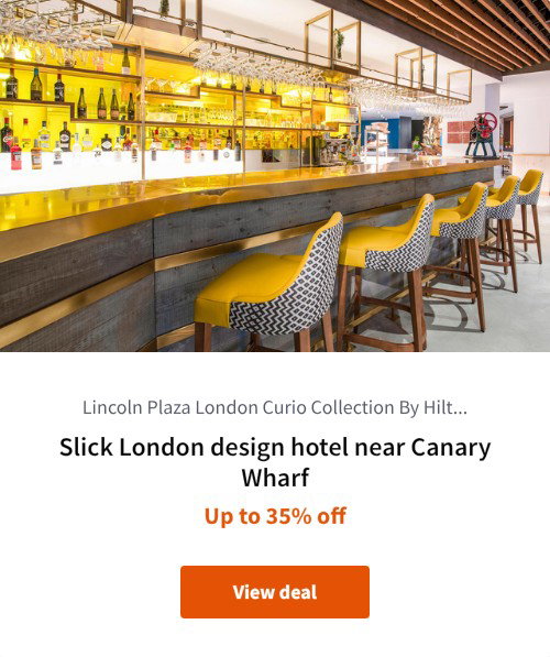 Slick London design hotel near Canary Wharf