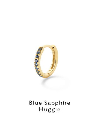 Blue Sapphire Huggie