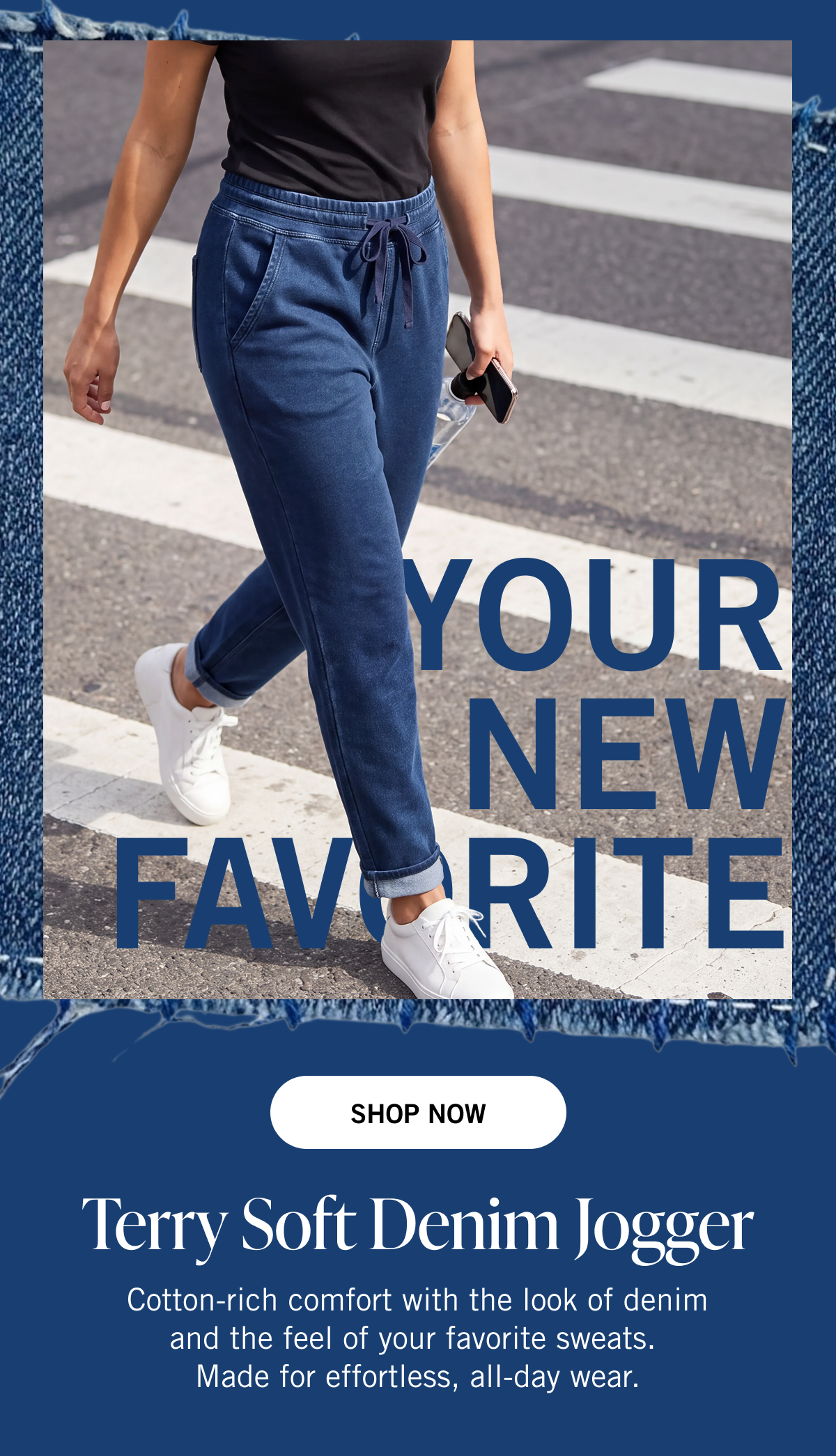 Terry-Soft Denim Jogger