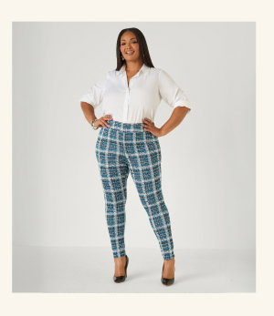 Plaid Pull On Leggings