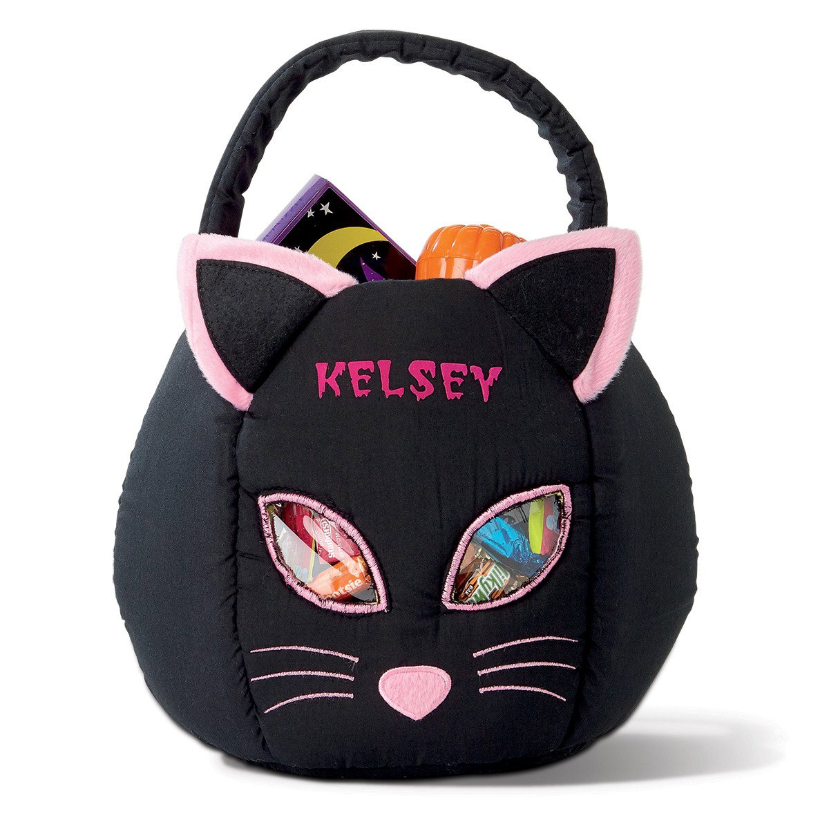 Image of Black Cat Personalized Halloween Treat Bag