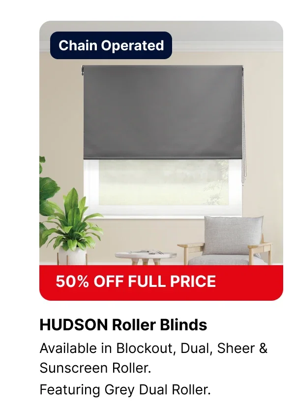 50%off Hudson Roller Blinds