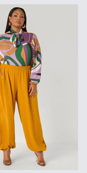 Textured Balloon Pants