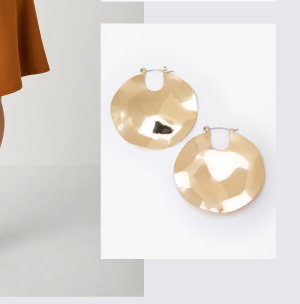 Hammered Gold Tone Stud Earrings