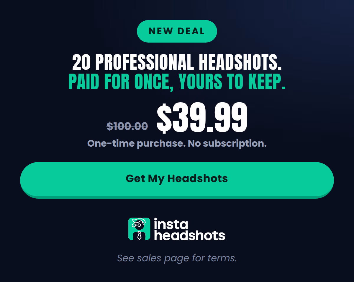 InstaHeadshots AI Headshot Generator Starter Plan: One-Time Purchase