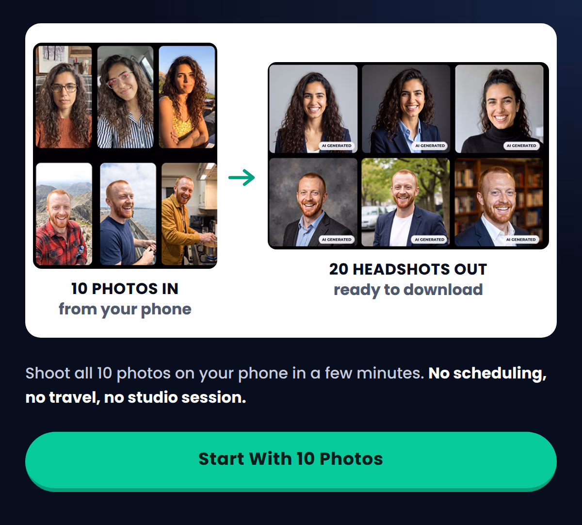 InstaHeadshots AI Headshot Generator Starter Plan: One-Time Purchase