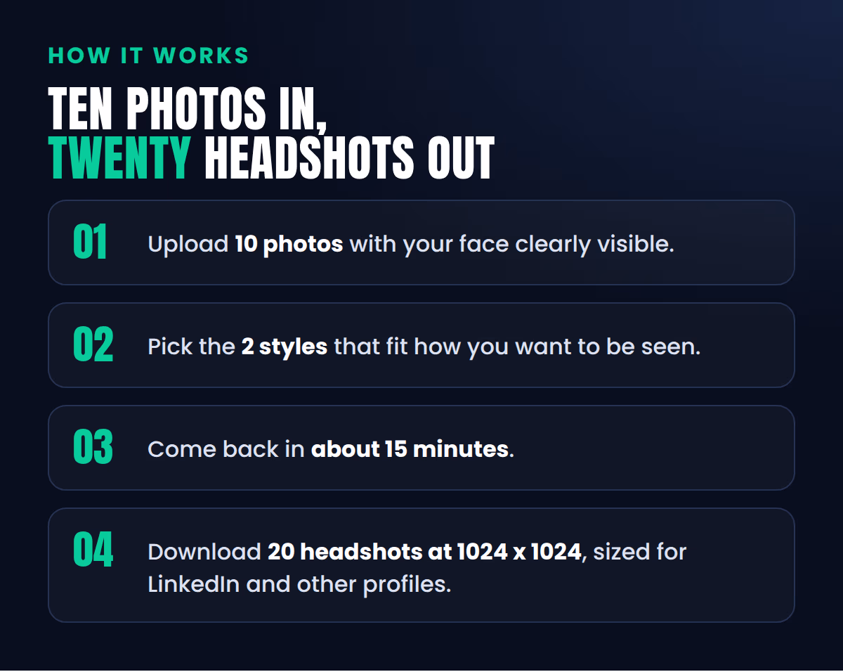 InstaHeadshots AI Headshot Generator Starter Plan: One-Time Purchase