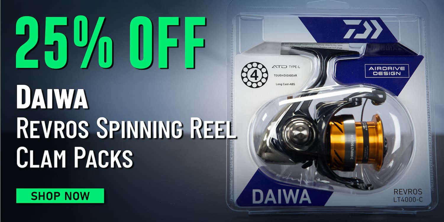 25% Off  Daiwa Revros Spinning Reel - Clam Packs Shop Now